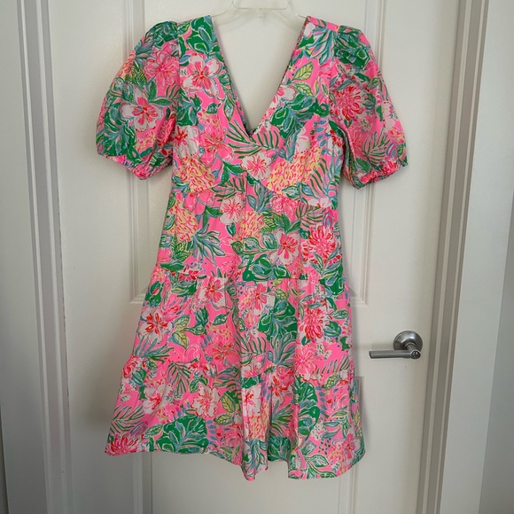 Lilly Pulitzer Nalani Short Sleeve Cotton Dress Journey to the Jungle Size 12 - Picture 2 of 4